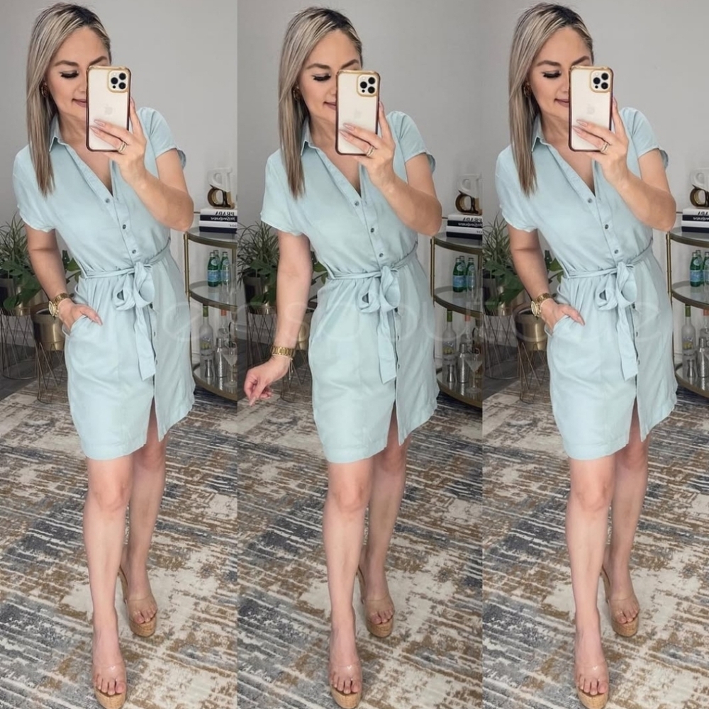 Love Tree Green Sleeveless V-Neck Mini Dress